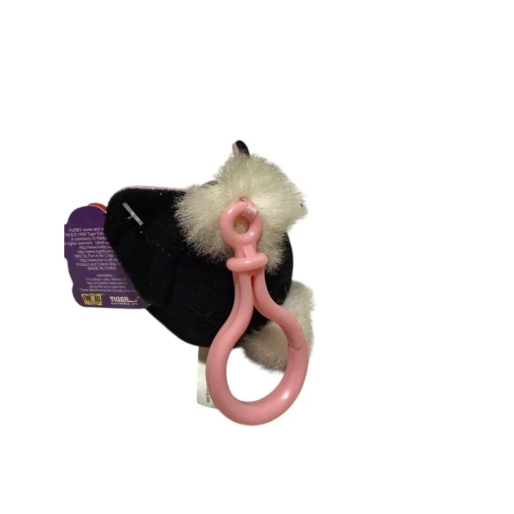 Vtg 1999 Tiger Electronic Talking Furby Mini Clip-on Keychain Black White Works - Picture 4 of 7